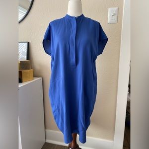 Vince 100% Silk Dolman Sleeve Dress Cobalt Blue XS